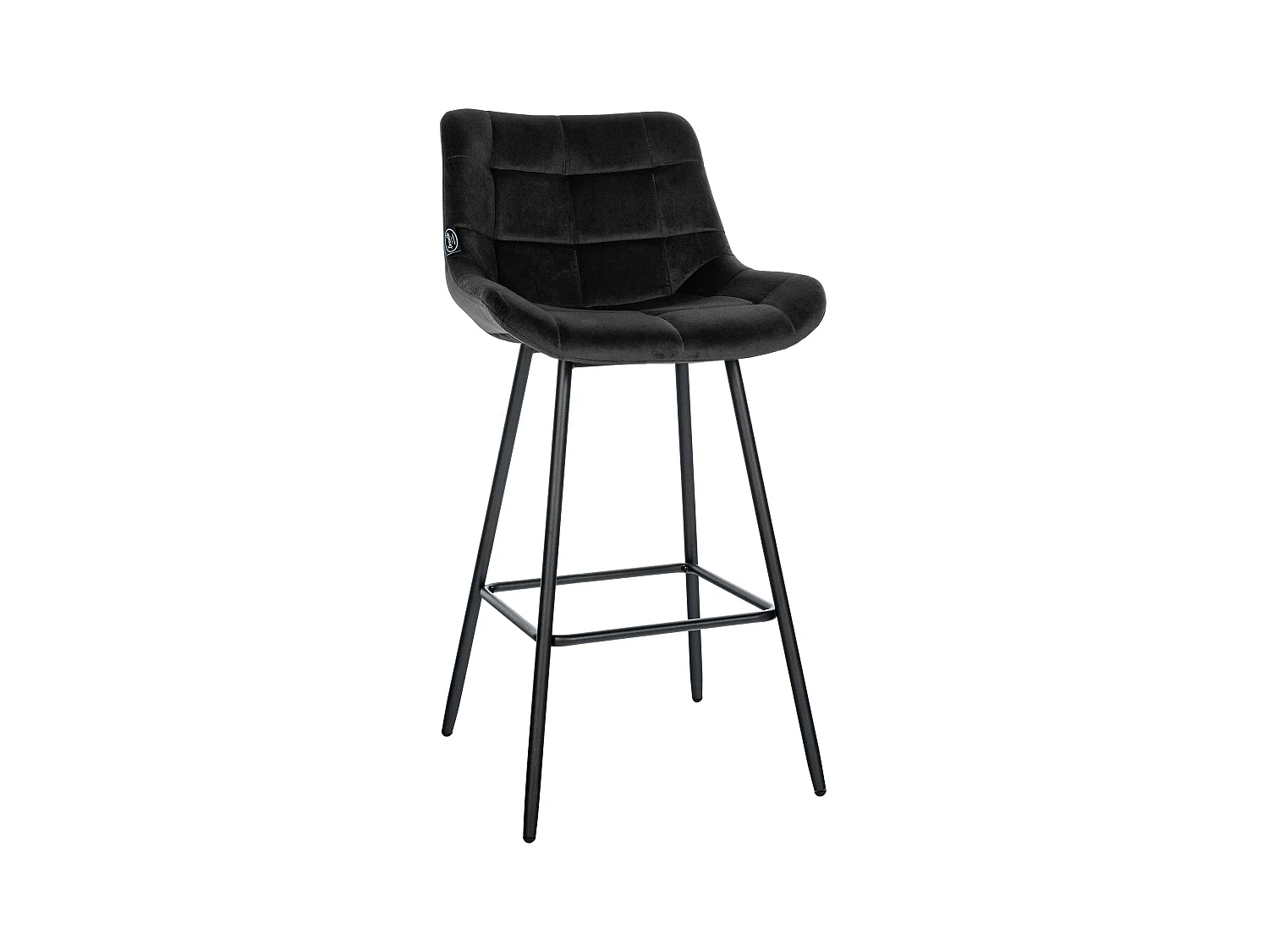Tabouret de bar - Velours & Métal - Noir - Weston