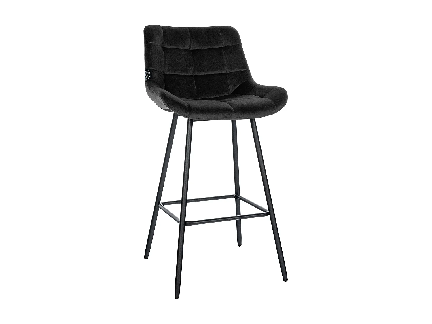 Tabouret de bar - Velours & Métal - Noir - Weston