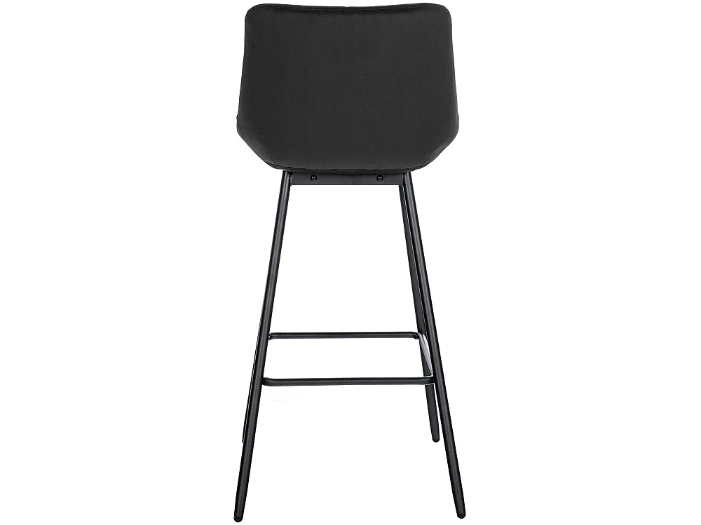 Tabouret de bar - Velours - Noir - Weston