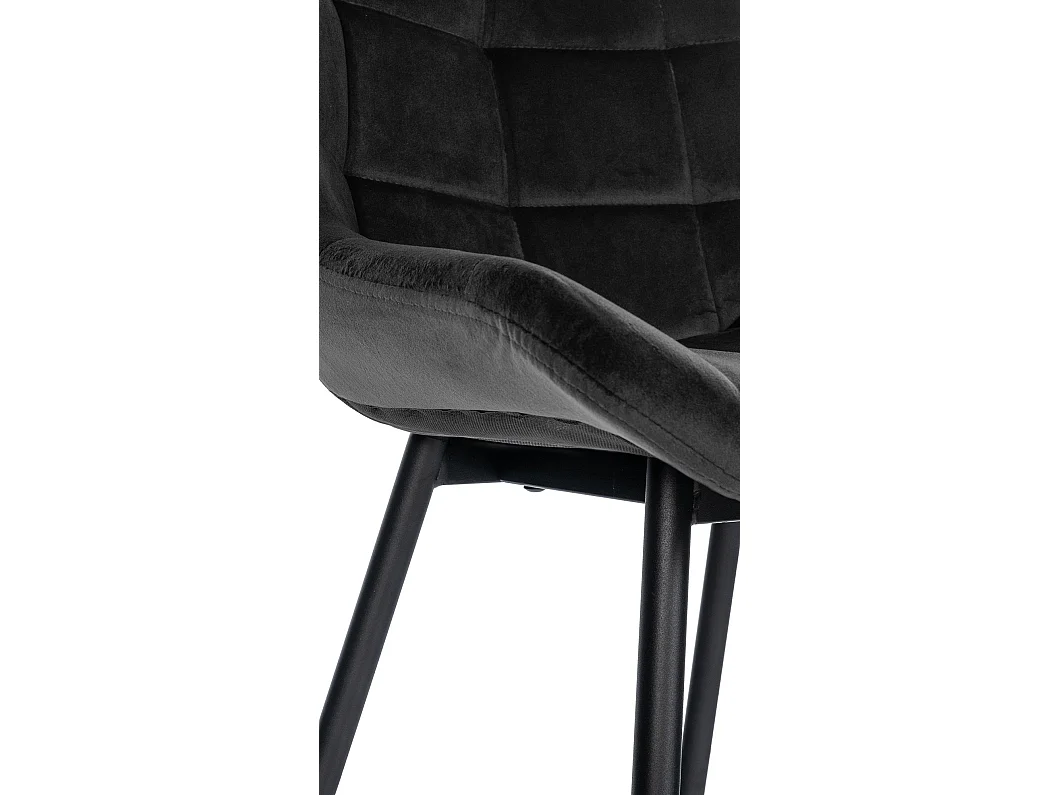 Tabouret de bar - Velours - Noir - Weston
