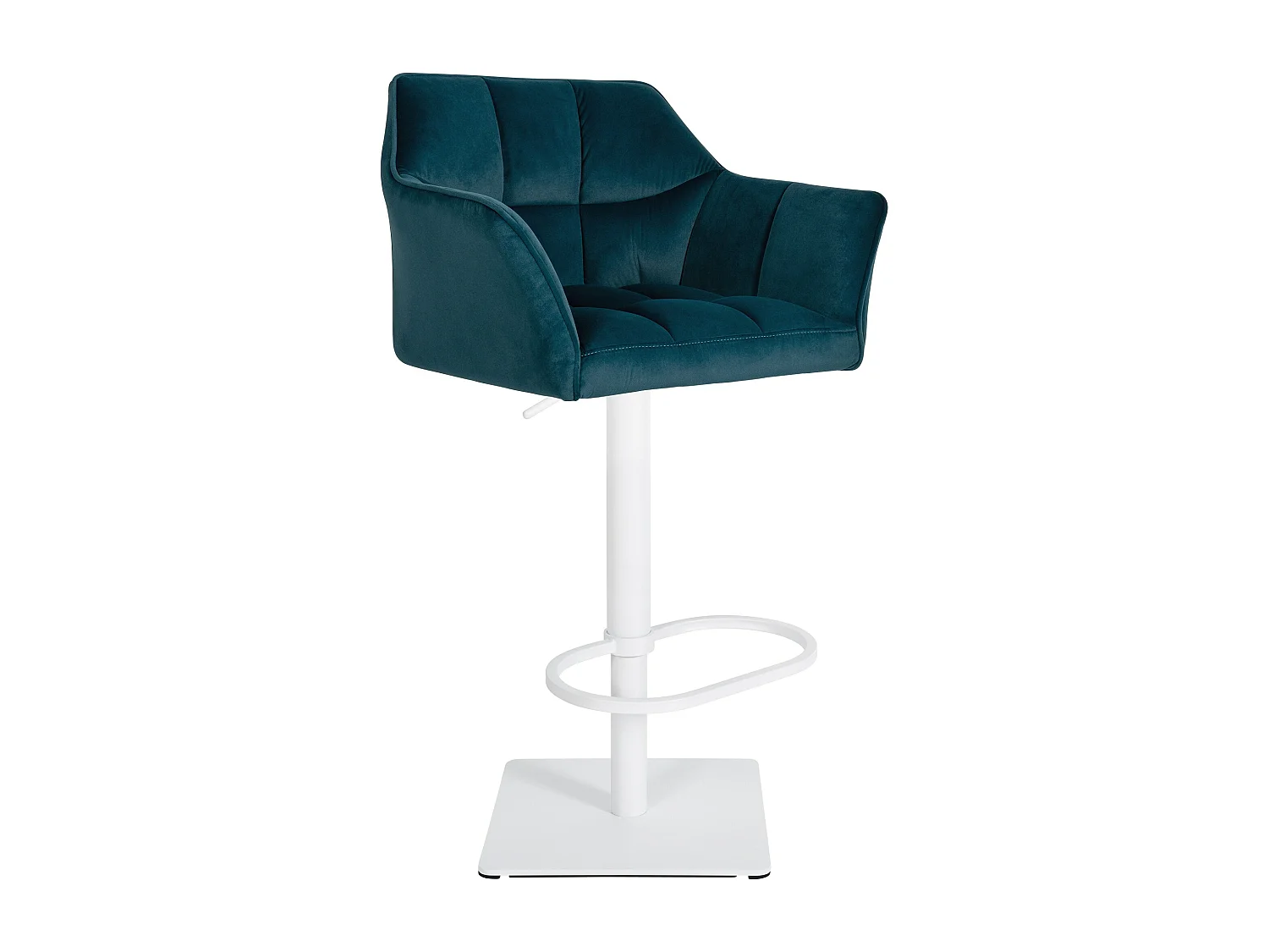 Tabouret de bar - Velours & Blanc - Vert - Damaso