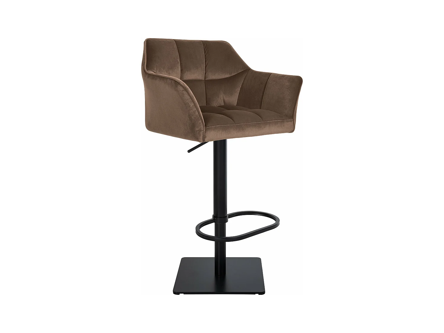 Tabouret de bar - Velours & Noir - Marron - Damaso