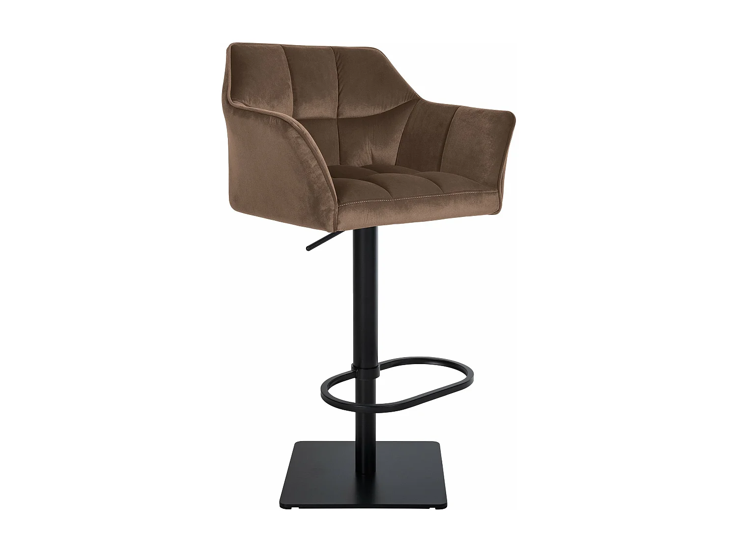 Tabouret de bar - Velours & Noir - Marron - Damaso