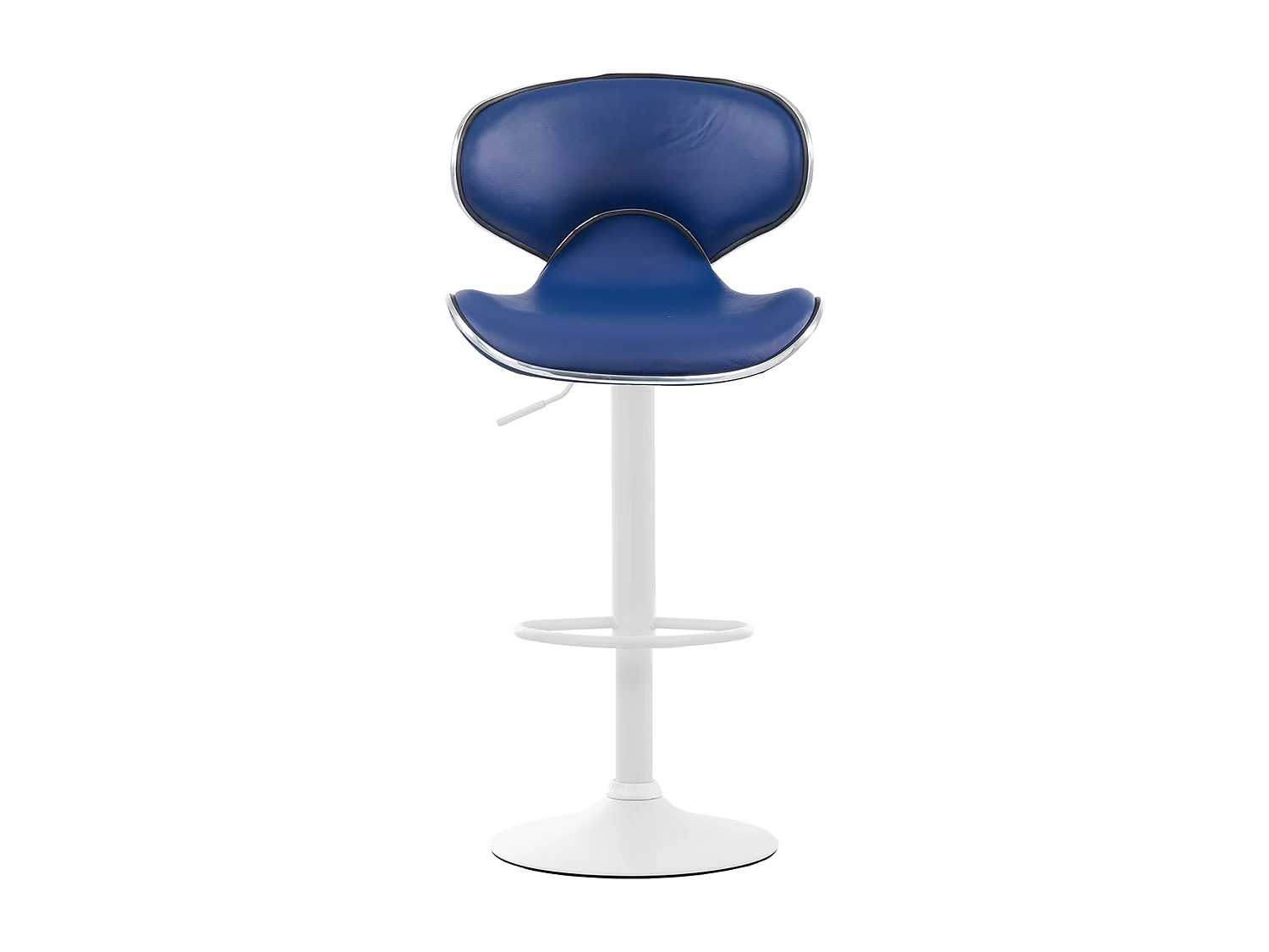 Lot de 2  Tabouret de bar - Similicuir & Blanc - Bleu - Las Vegas v2