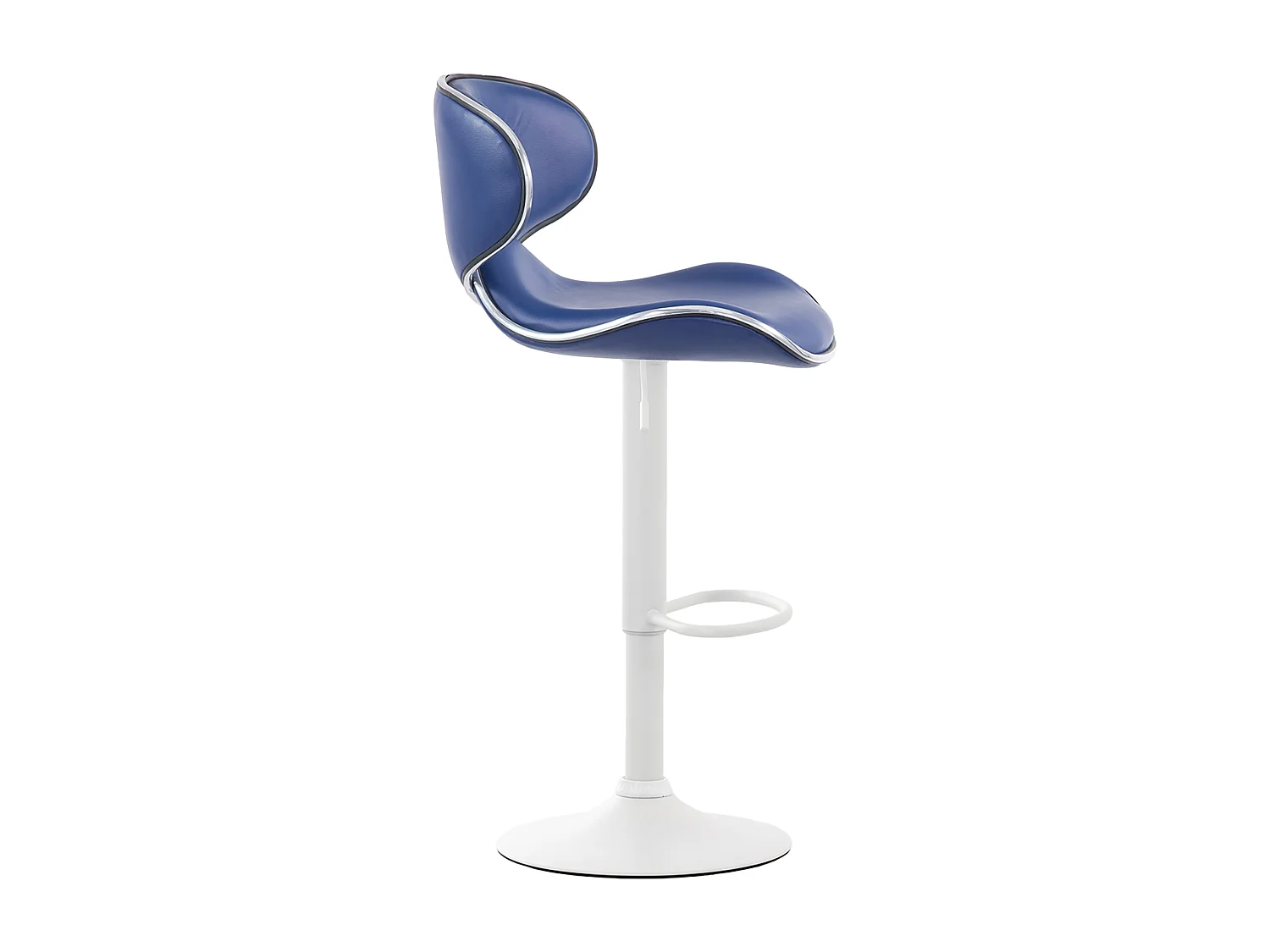 Lot de 2  Tabouret de bar - Similicuir & Blanc - Bleu - Las Vegas v2