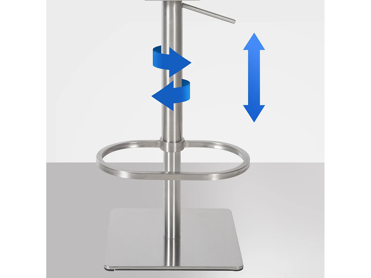 Tabouret de bar - Velours & Acier inoxydable - Marron - Damaso