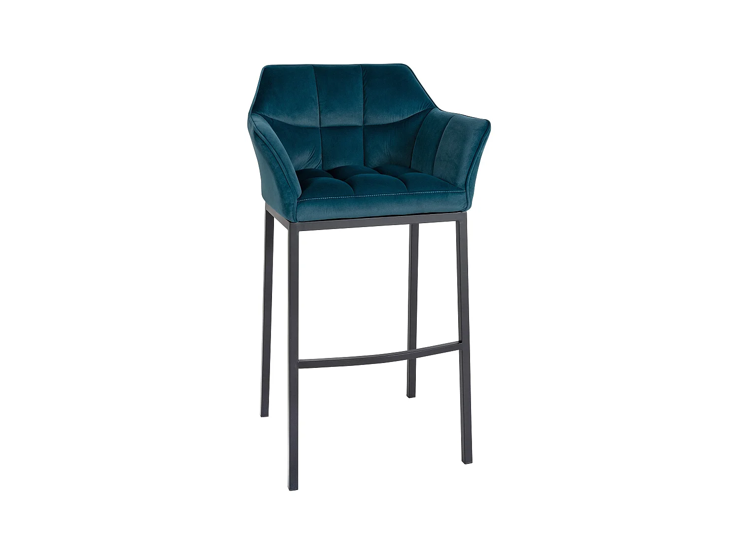 Tabouret de bar - Velours & Noir - Vert - Damaso