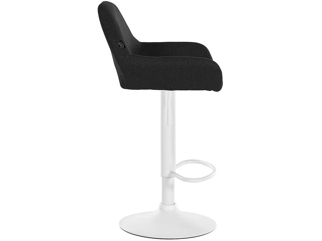 Lot de 2  Tabouret de bar - Tissu & Blanc - Noir - Braga