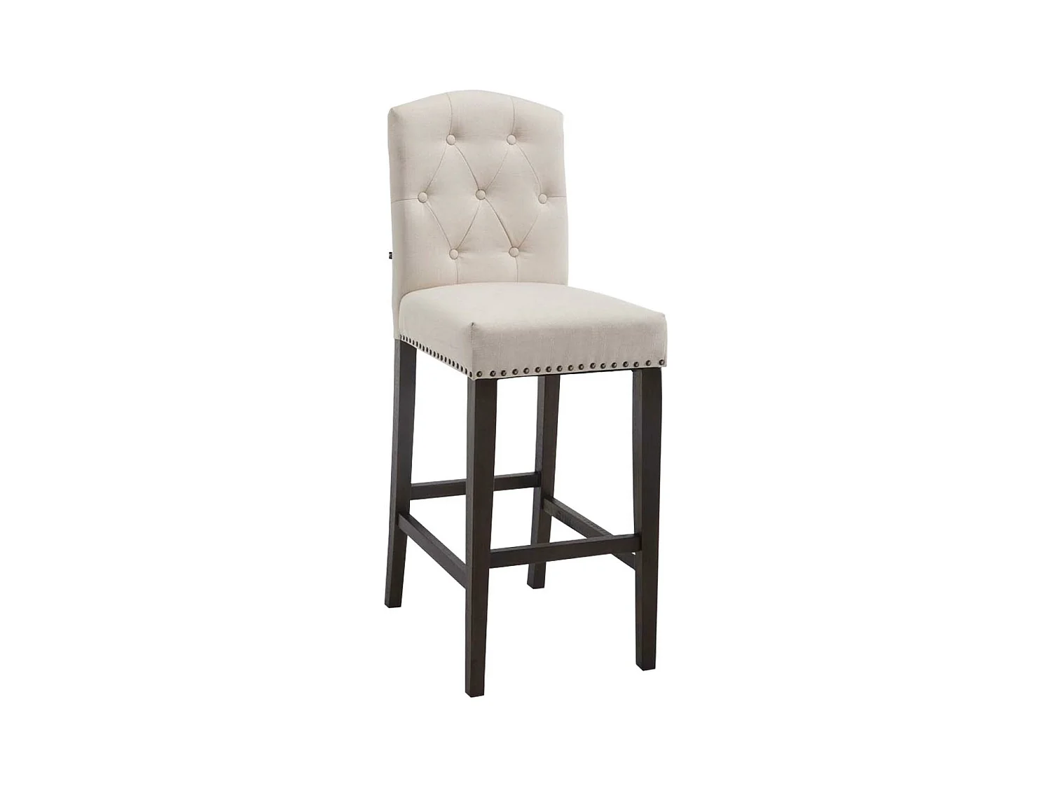Barkruk - Stof & Hout - creme - Louise