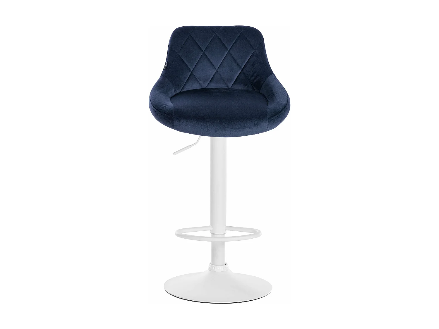 Tabouret de bar - Tissu & Blanc - Bleu - Lazio