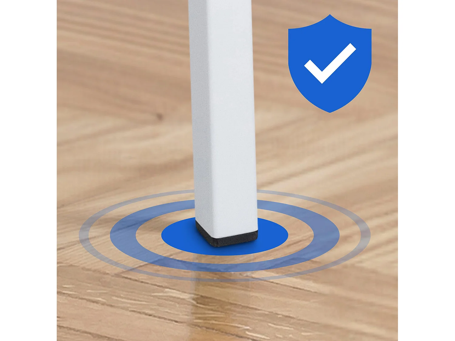 Lot de 2  Tabouret de bar - Tissu & Blanc - Bleu - Damaso