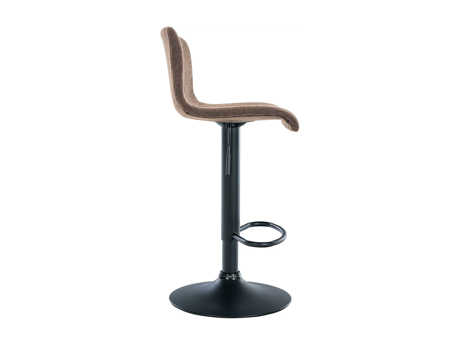 Tabouret de bar - Tissu & Métal noir mat - Marron - Hover