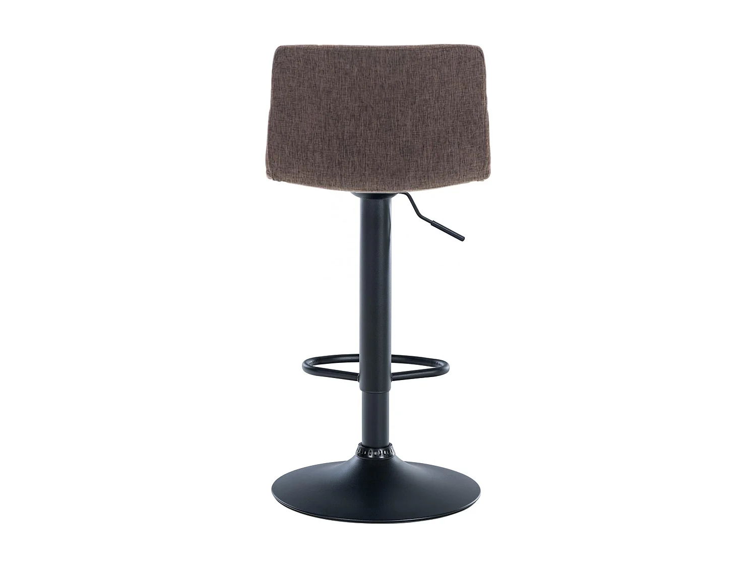 Tabouret de bar - Tissu & Métal noir mat - Marron - Hover