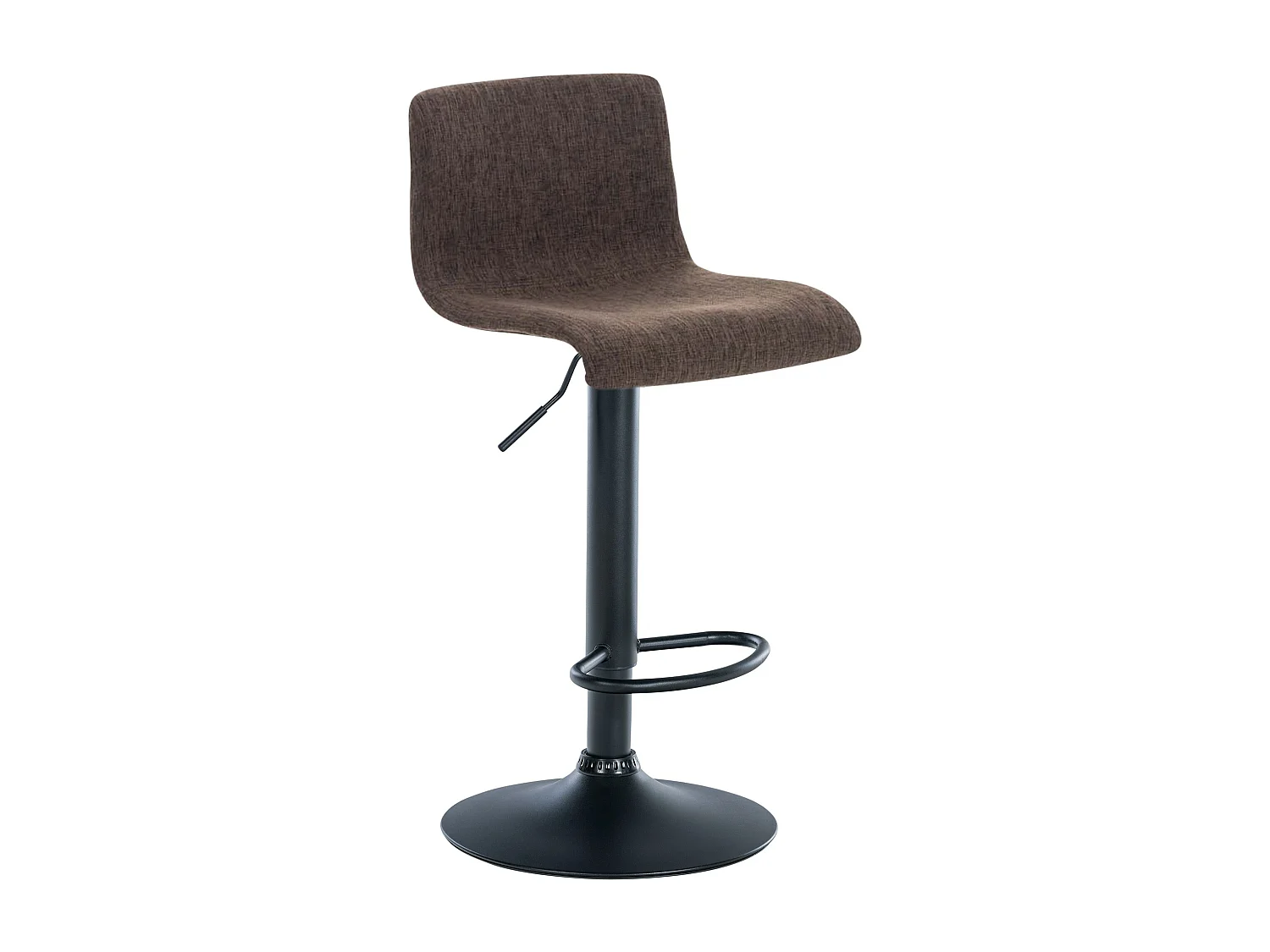 Tabouret de bar - Tissu & Métal noir mat - Marron - Hover