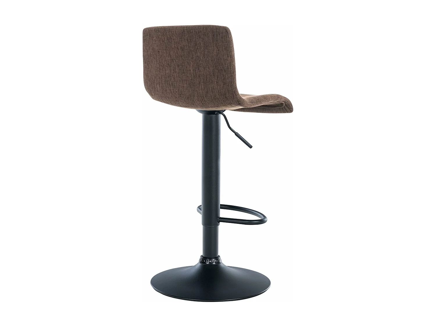 Tabouret de bar - Tissu & Métal noir mat - Marron - Hover