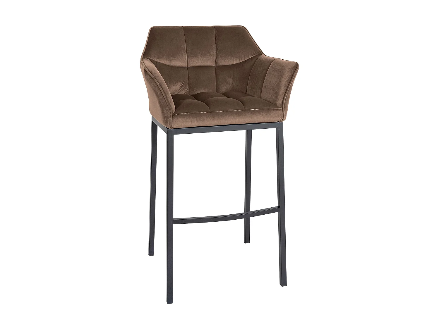 Tabouret de bar - Velours & Noir - Marron - Damaso