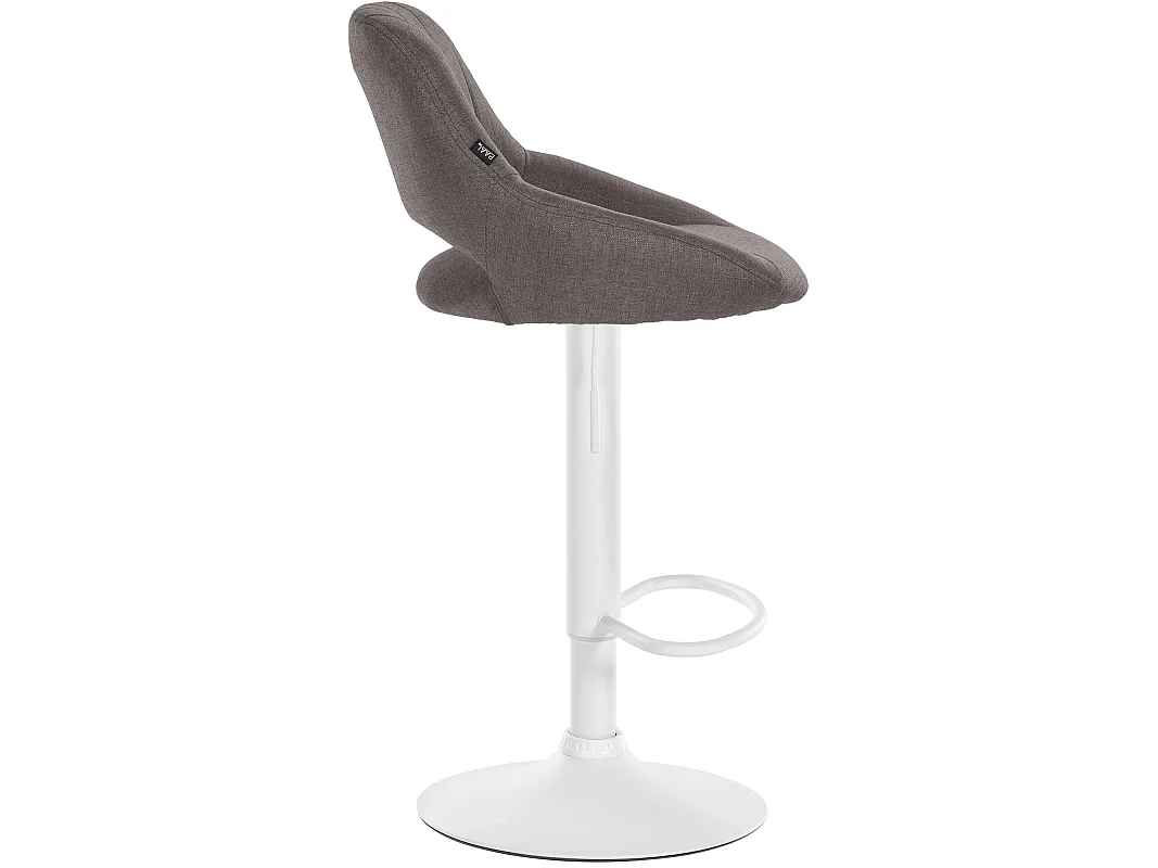 Tabouret de bar - Tissu & Blanc - Gris foncé - Milet
