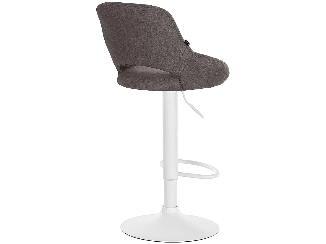 Tabouret de bar - Tissu & Blanc - Gris foncé - Milet