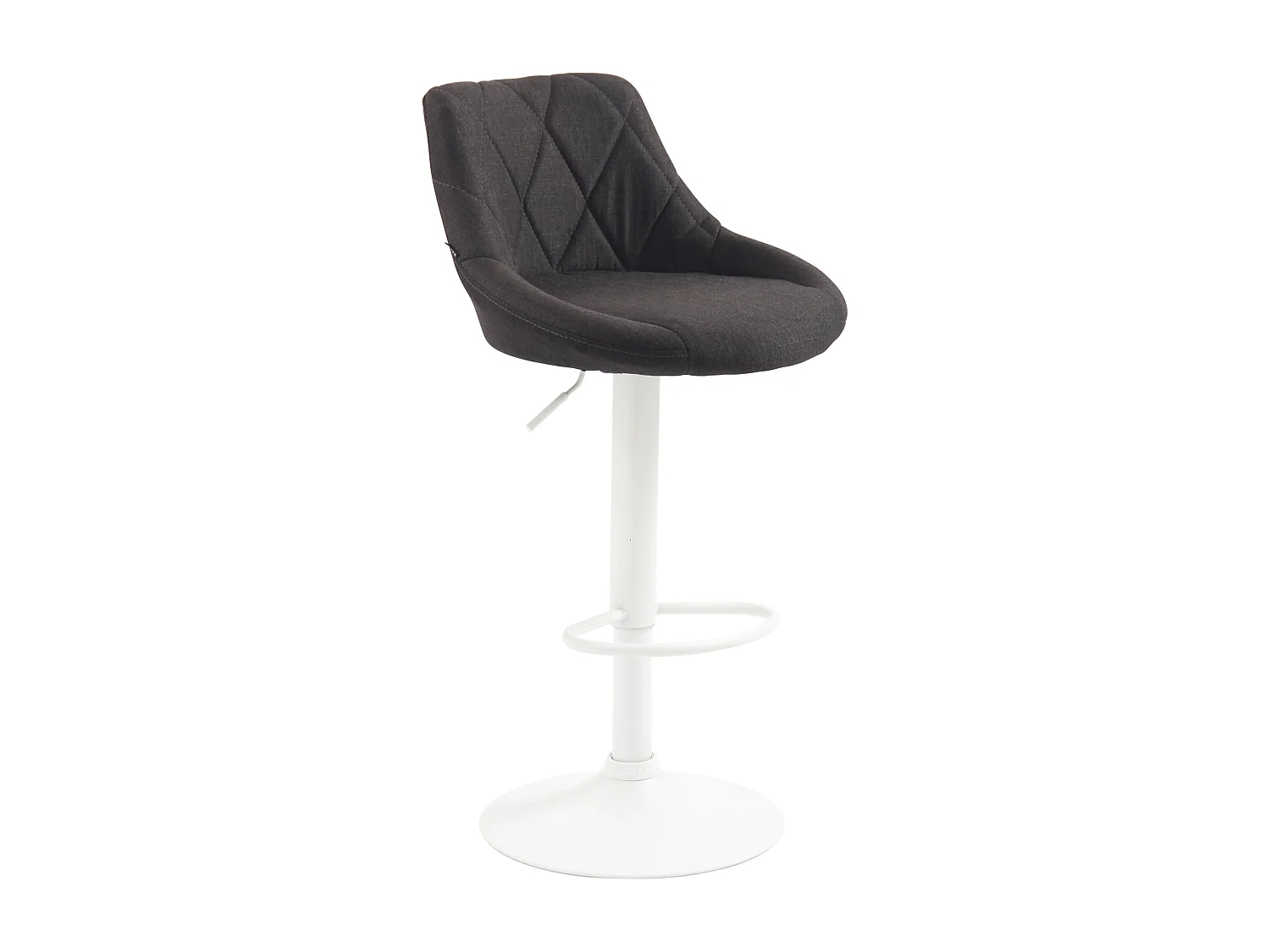 Tabouret de bar - Tissu & Blanc - Gris foncé - Lazio