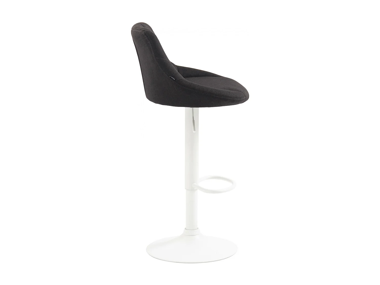 Tabouret de bar - Tissu & Blanc - Gris foncé - Lazio