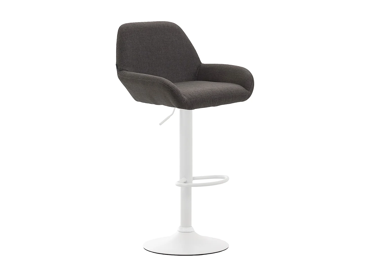 Lot de 2  Tabouret de bar - Tissu & Métal chromé - Gris foncé - Braga