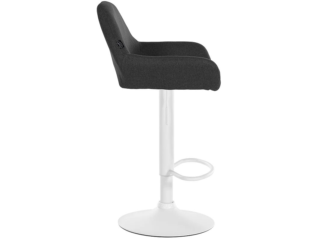 Lot de 2  Tabouret de bar - Tissu & Blanc - Gris foncé - Braga
