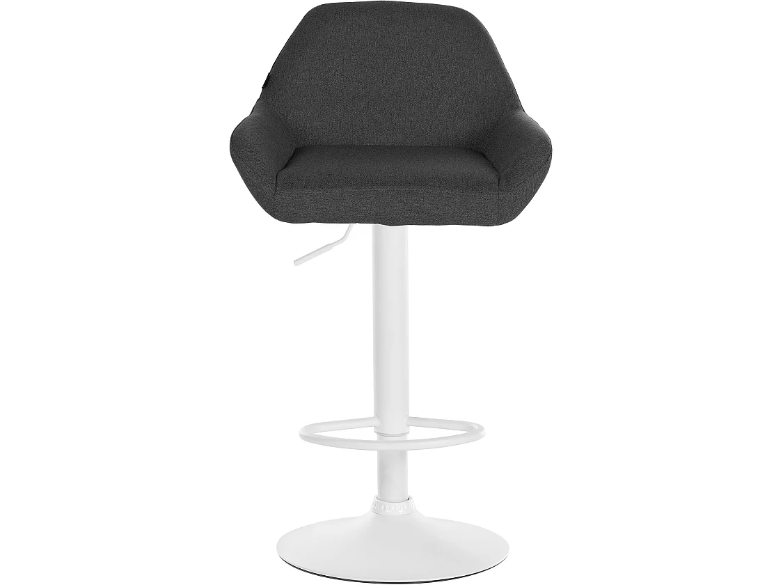 Lot de 2  Tabouret de bar - Tissu & Blanc - Gris foncé - Braga