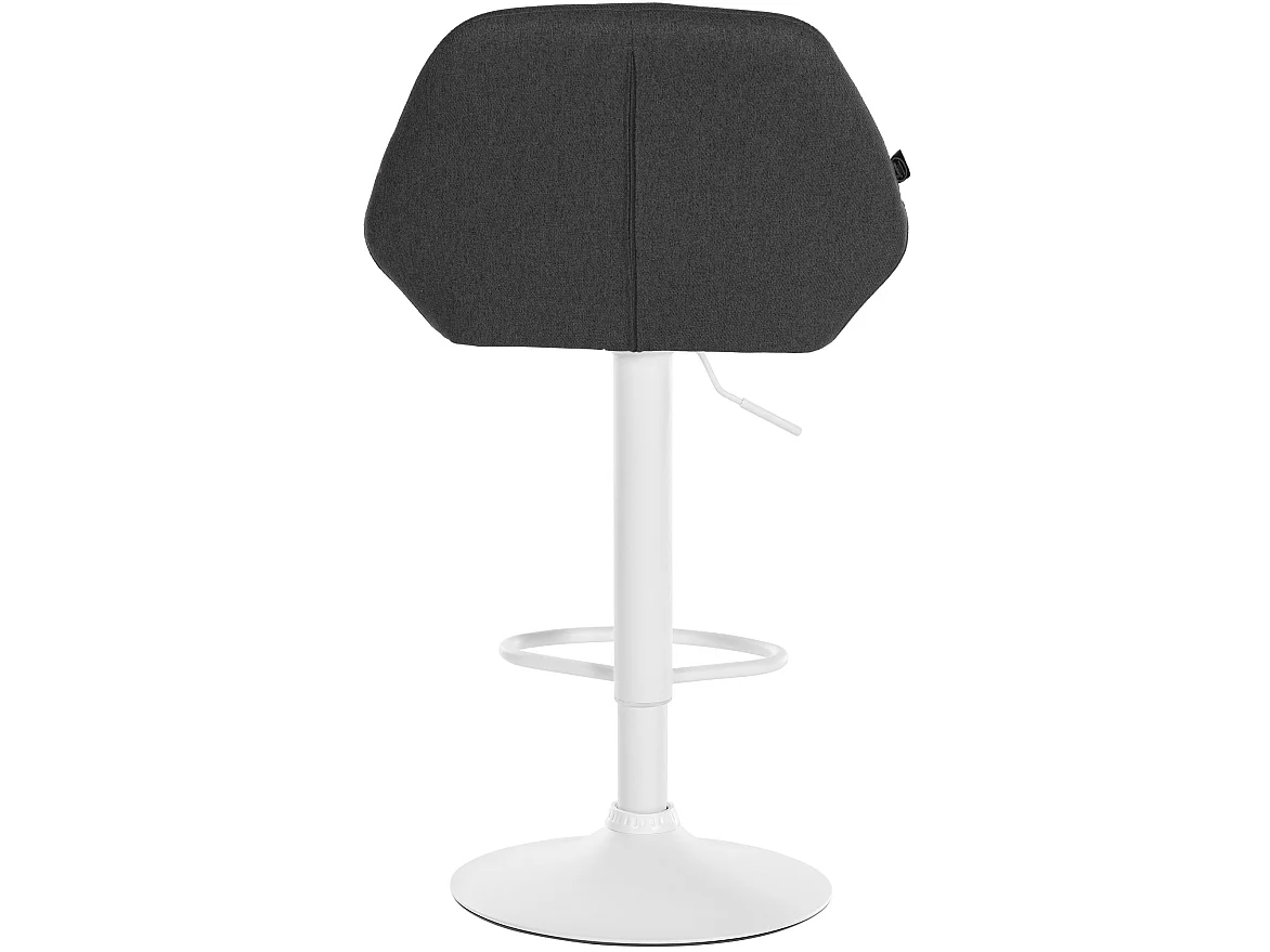 Lot de 2  Tabouret de bar - Tissu & Blanc - Gris foncé - Braga