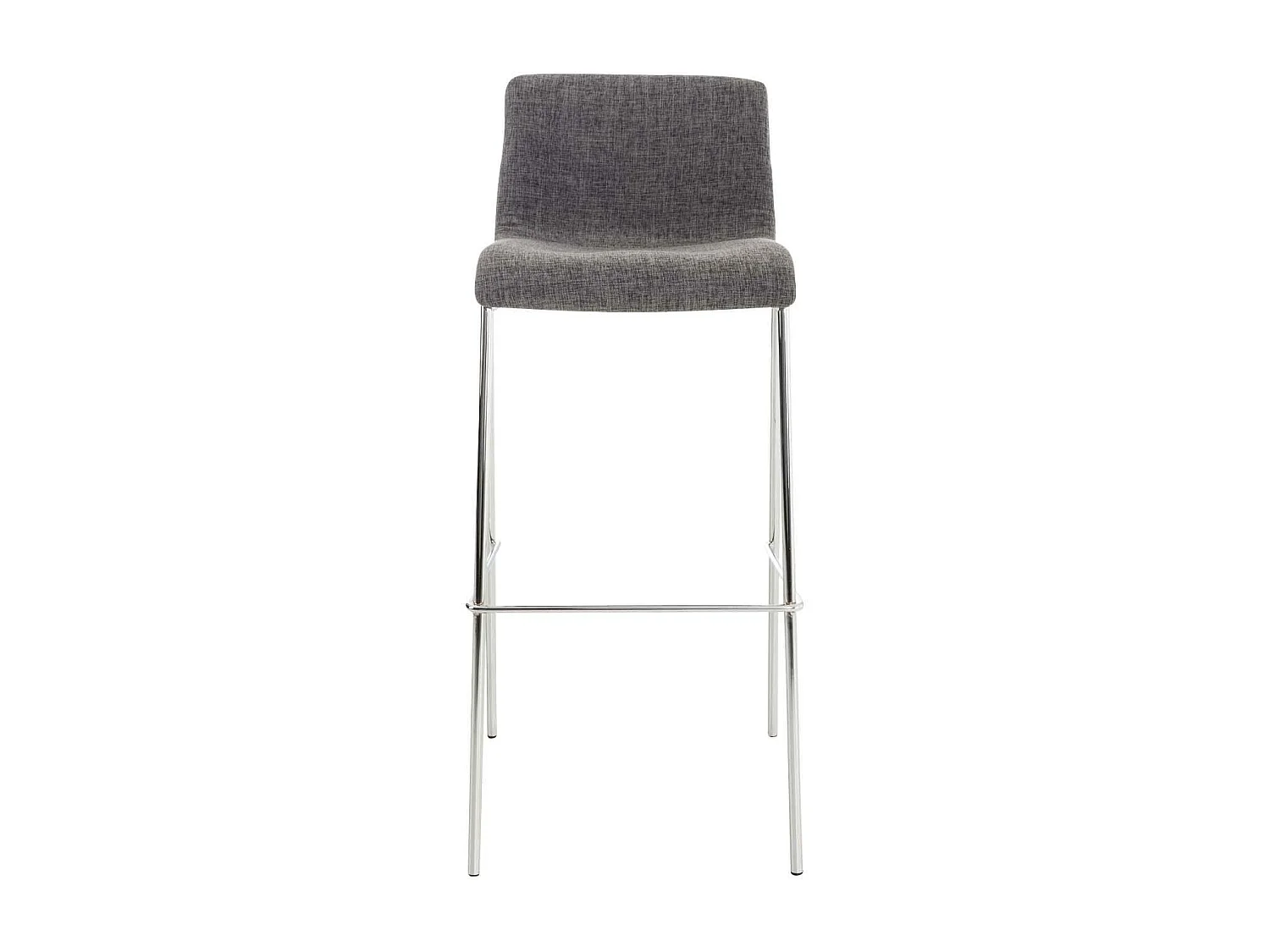 Lot de 2  Tabouret de bar - Tissu & Chrome - Gris clair - Hover