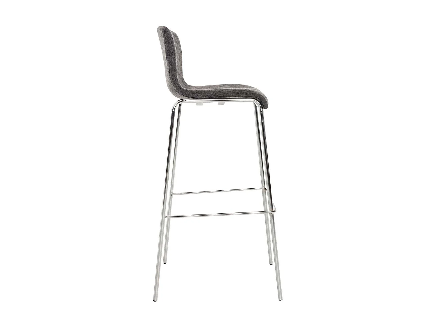 Lot de 2  Tabouret de bar - Tissu & Chrome - Gris clair - Hover