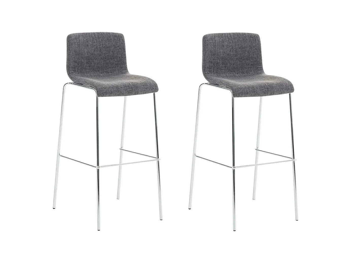 Set van 2  Barkruk - Stof & chroom - licht grijs - Hover