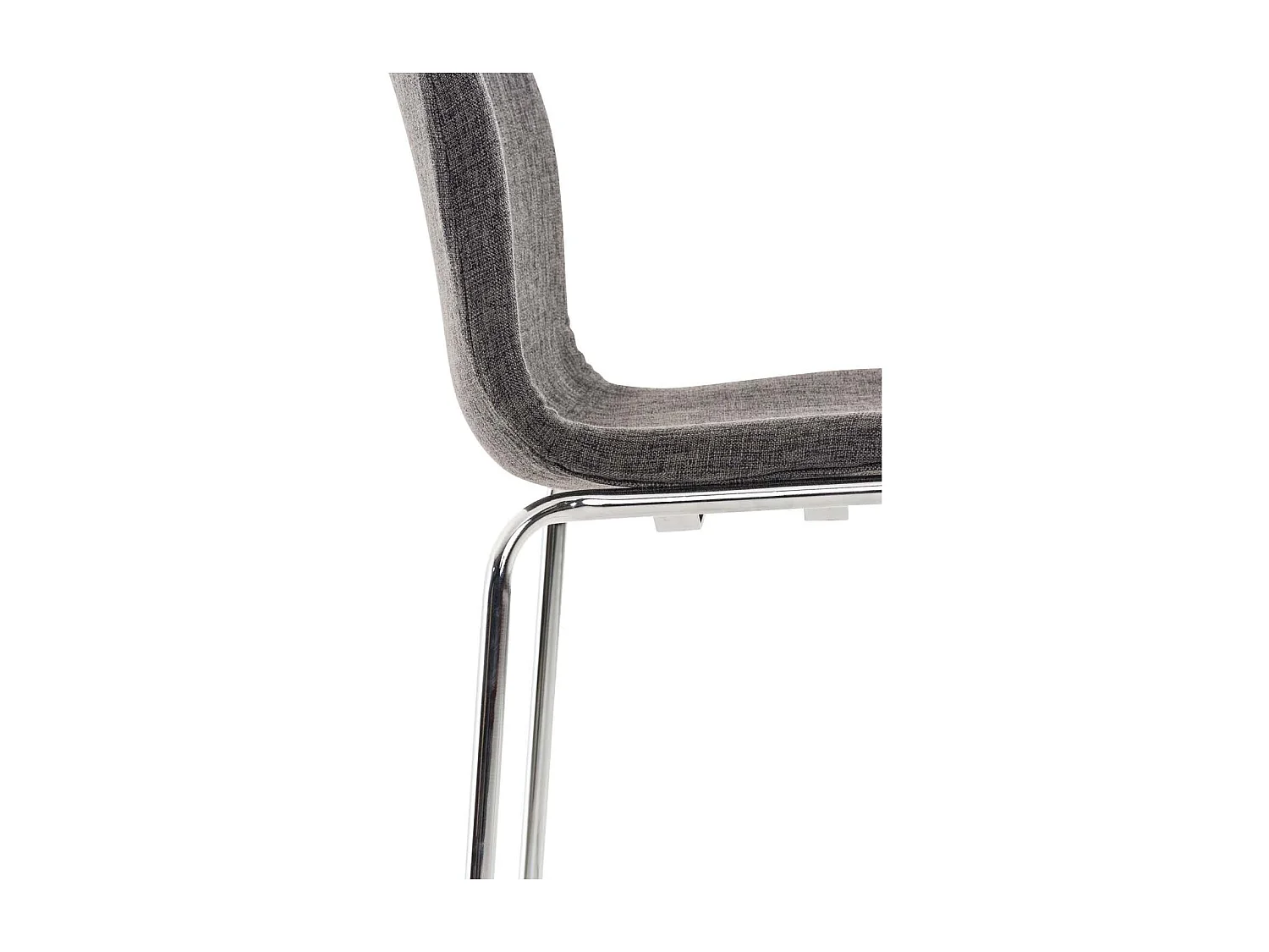 Lot de 2  Tabouret de bar - Tissu & Chrome - Gris clair - Hover