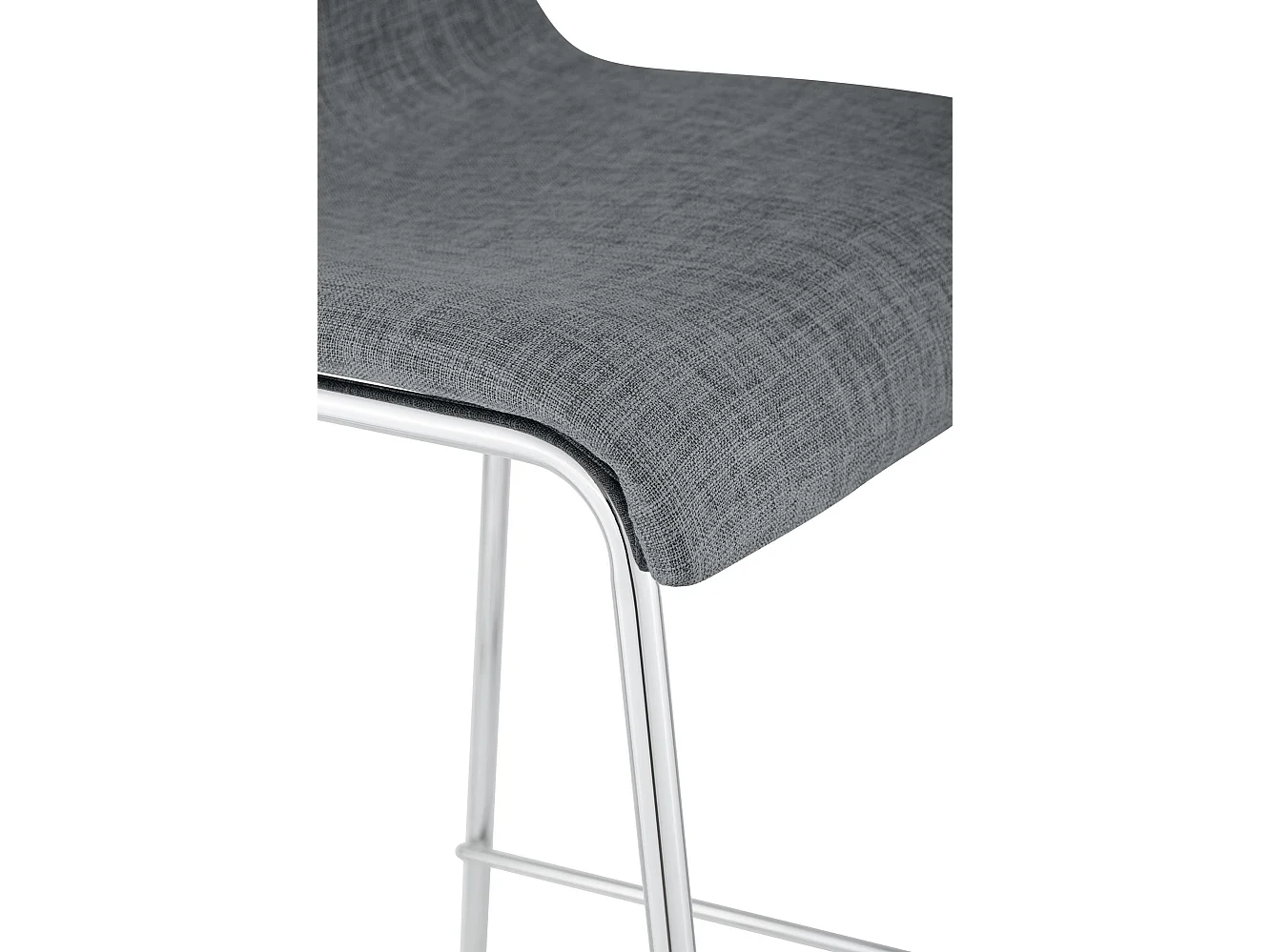 Lot de 2  Tabouret de bar - Tissu & Chrome - Gris clair - Hover