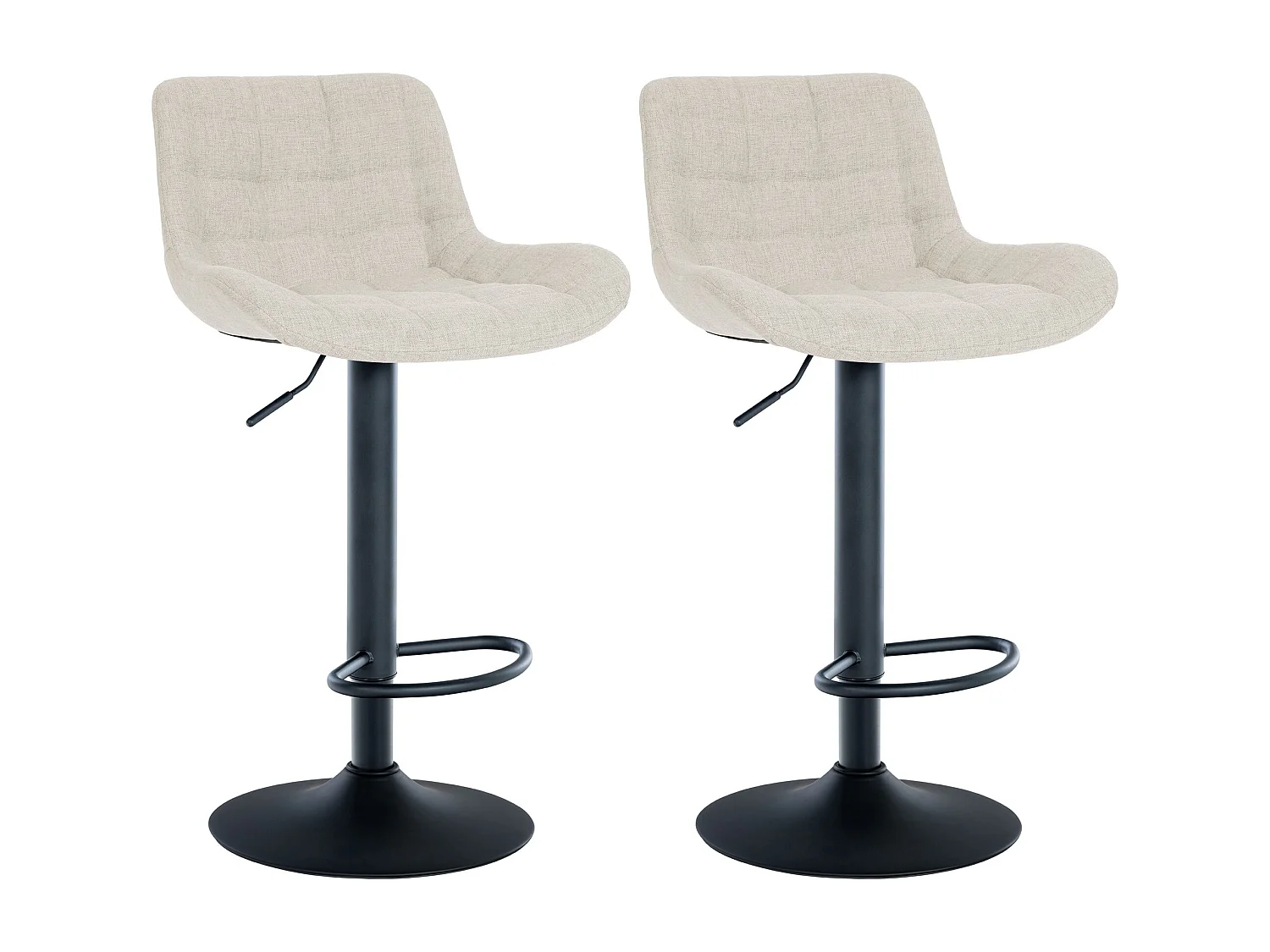 Lot de 2  Tabouret de bar - Tissu - Crème - Tover