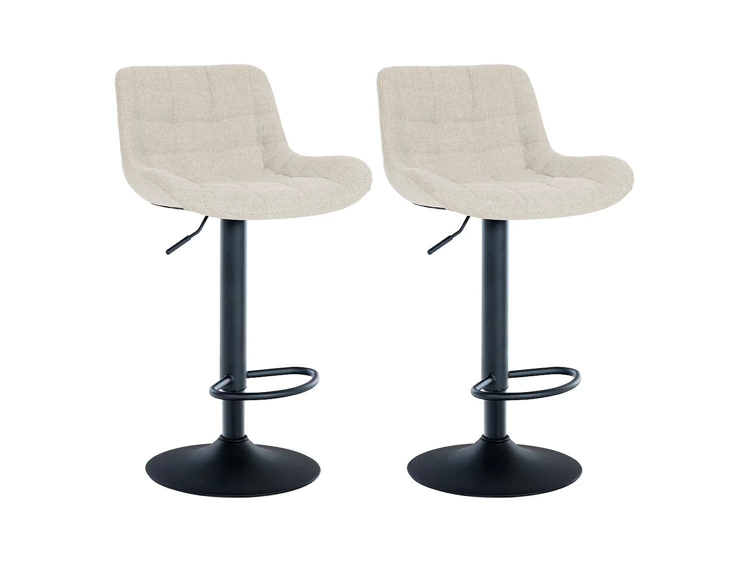Lot de 2  Tabouret de bar - Tissu - Crème - Tover