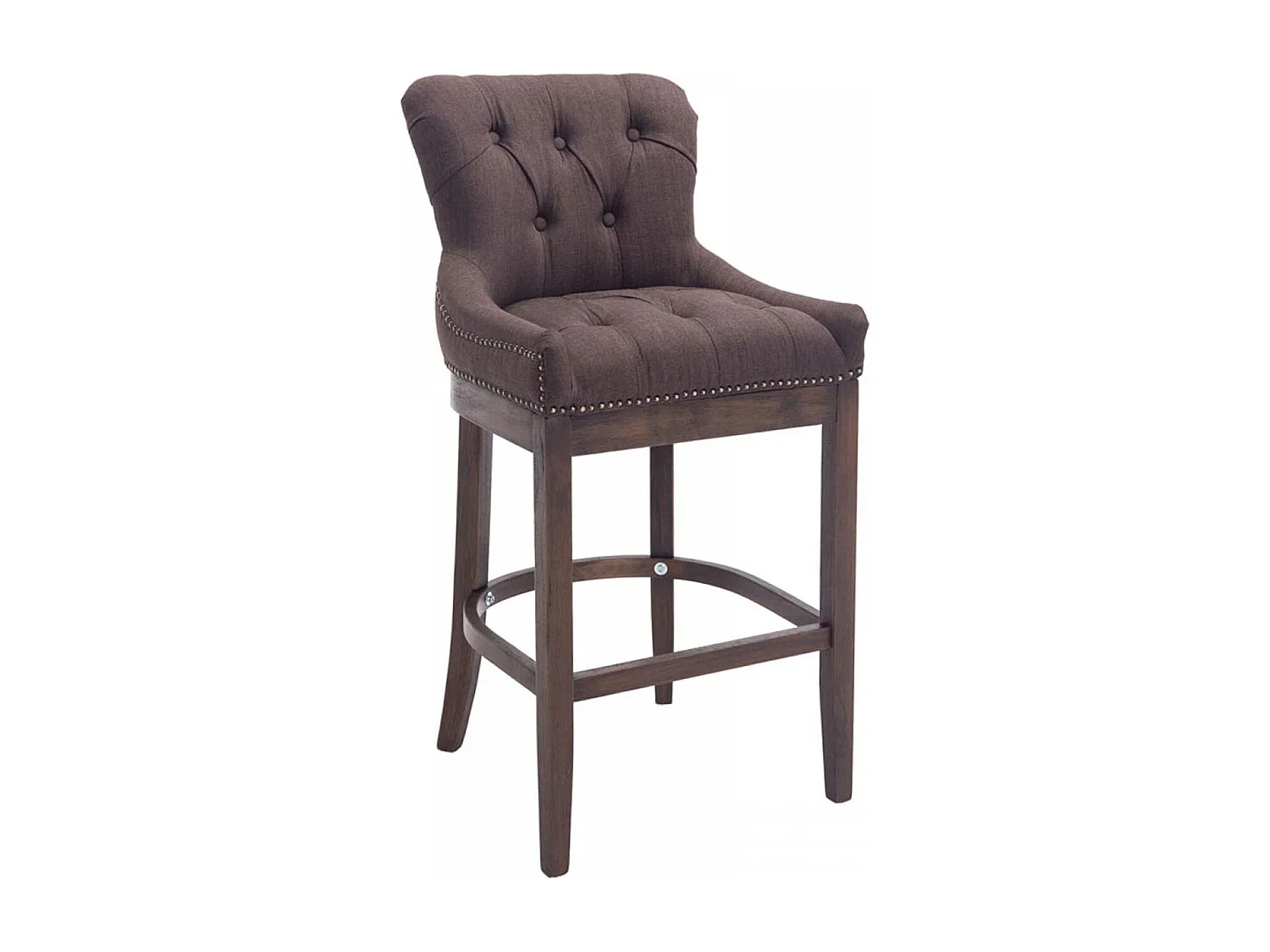 Lot de 2  Tabouret de bar - Tissu & Antique - Marron - Lakewood