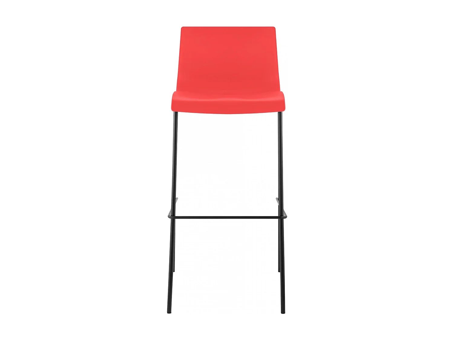 Tabouret de bar - Plastique & Noir - Rouge - Hoover
