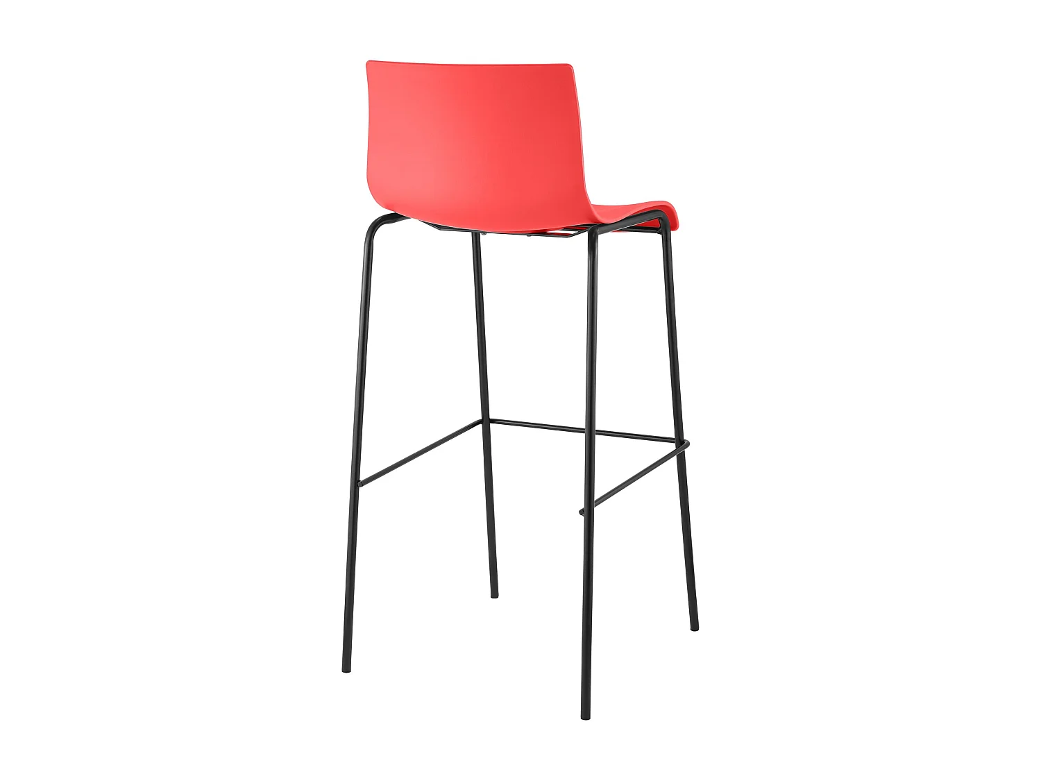 Tabouret de bar - Plastique & Noir - Rouge - Hoover