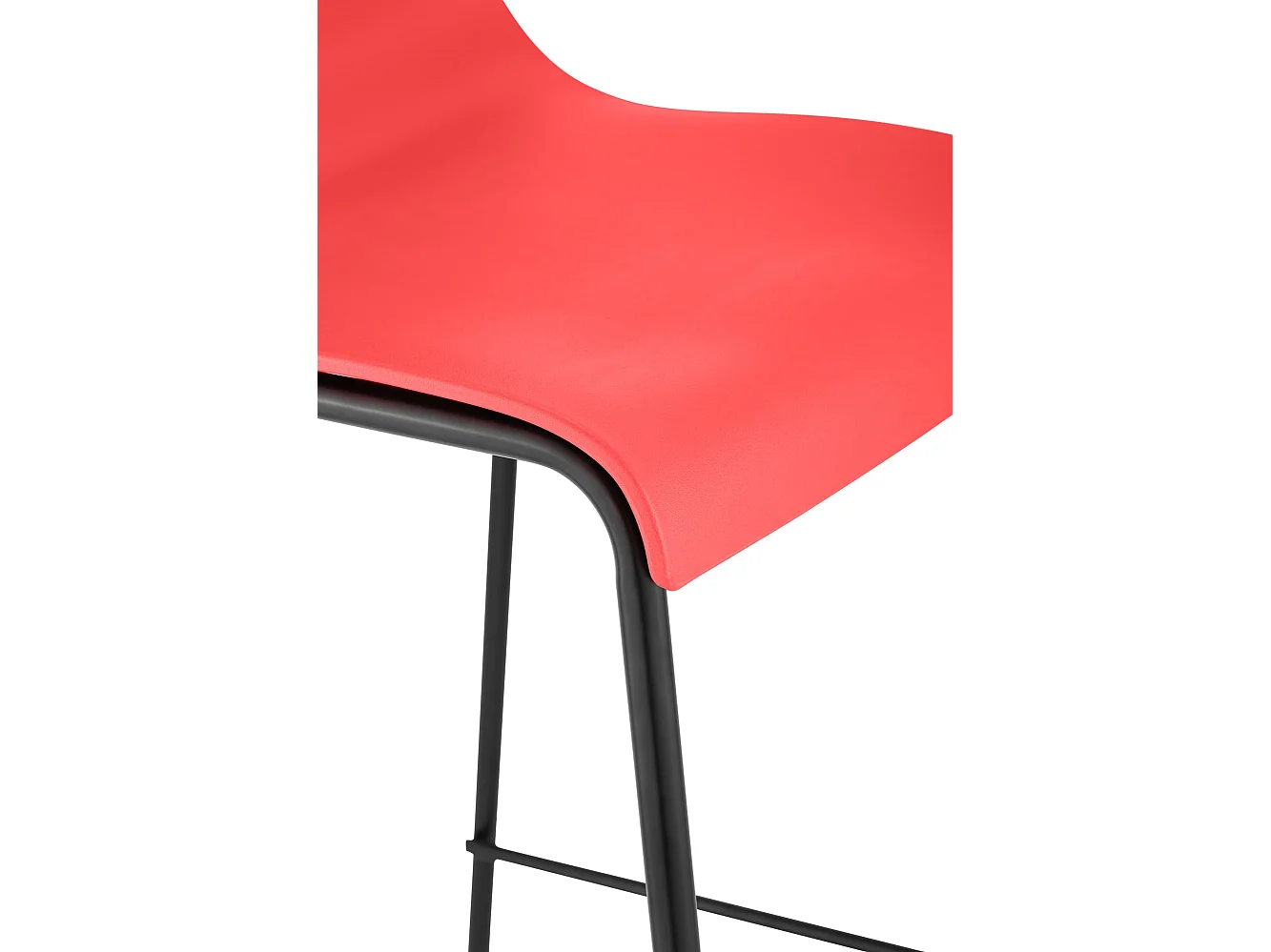 Tabouret de bar - Plastique & Noir - Rouge - Hoover