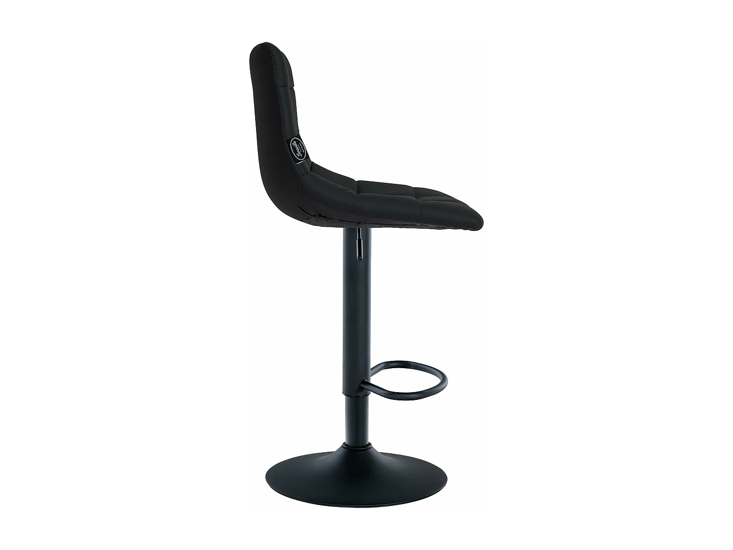 Tabouret de bar - Similicuir & Métal - Noir - Jerry