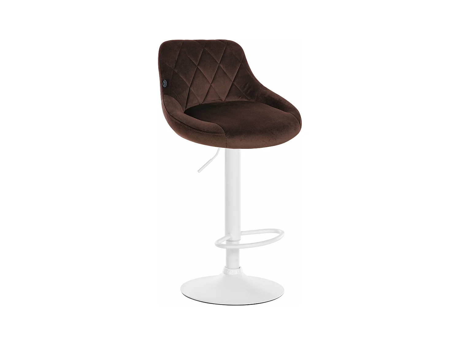 Lot de 2  Tabouret de bar - Velours & Métal - Marron - Lazio