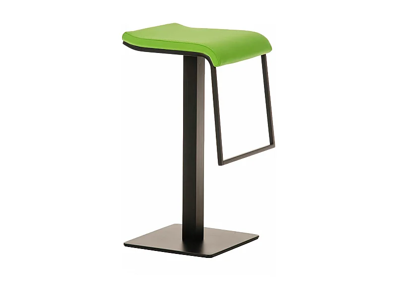 Tabouret de bar - Similicuir & Métal noir mat - Vert - Lameng B78