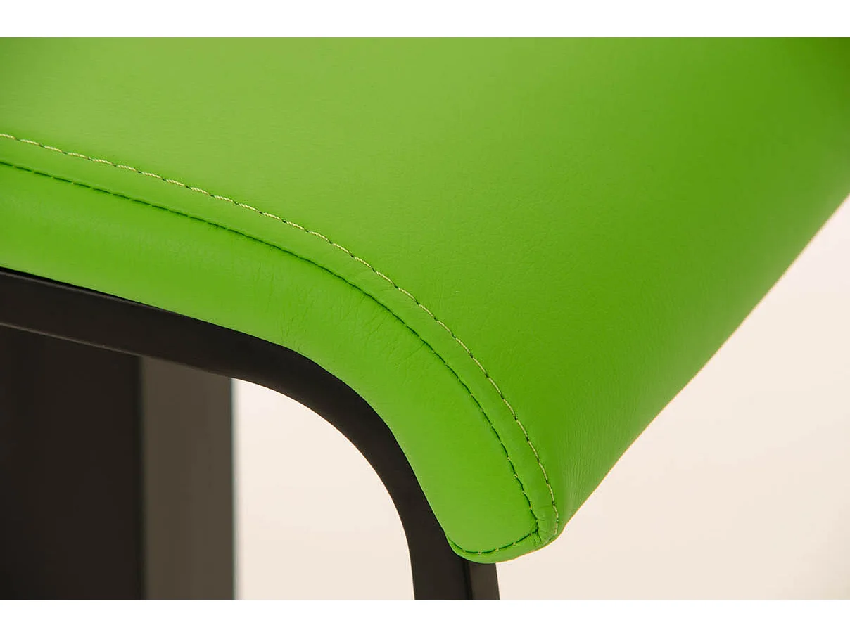 Tabouret de bar - Similicuir & Métal noir mat - Vert - Lameng B78