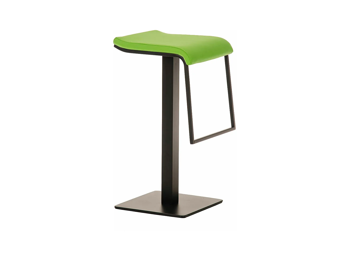 Tabouret de bar - Similicuir & Métal noir mat - Vert - Lameng B78