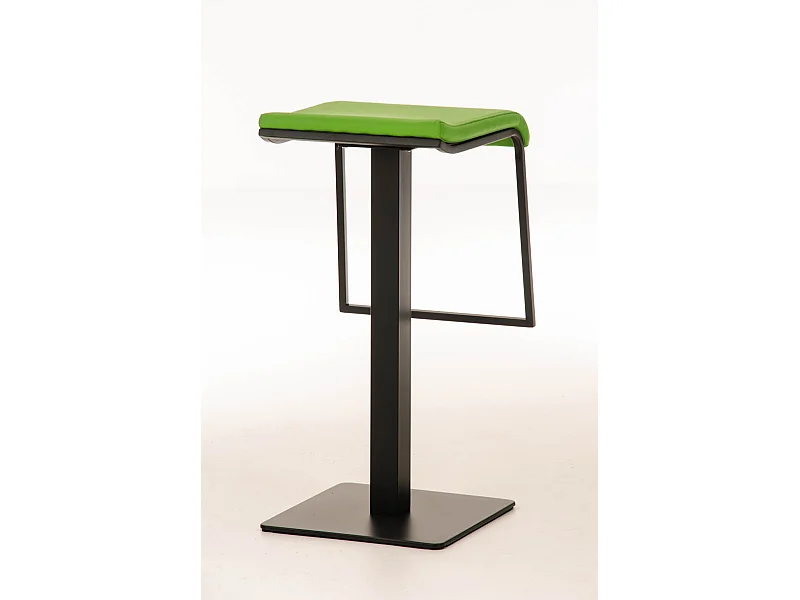 Tabouret de bar - Similicuir & Métal noir mat - Vert - Lameng B78