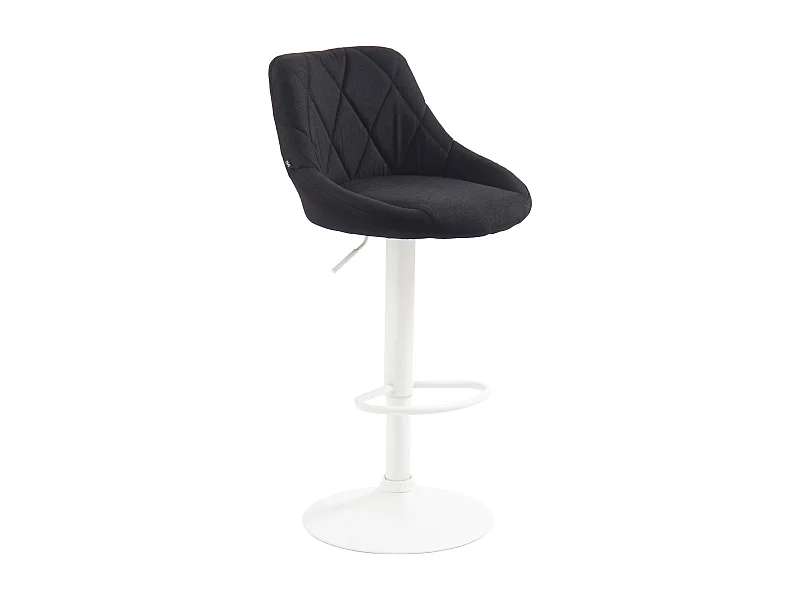Tabouret de bar - Tissu & Blanc - Noir - Lazio
