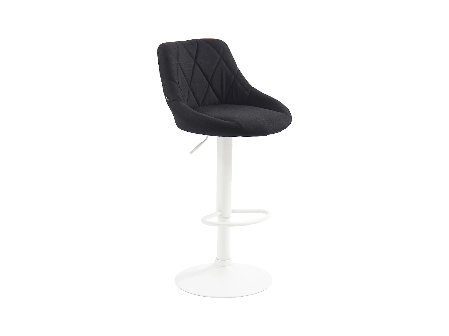 Tabouret de bar - Tissu & Blanc - Noir - Lazio