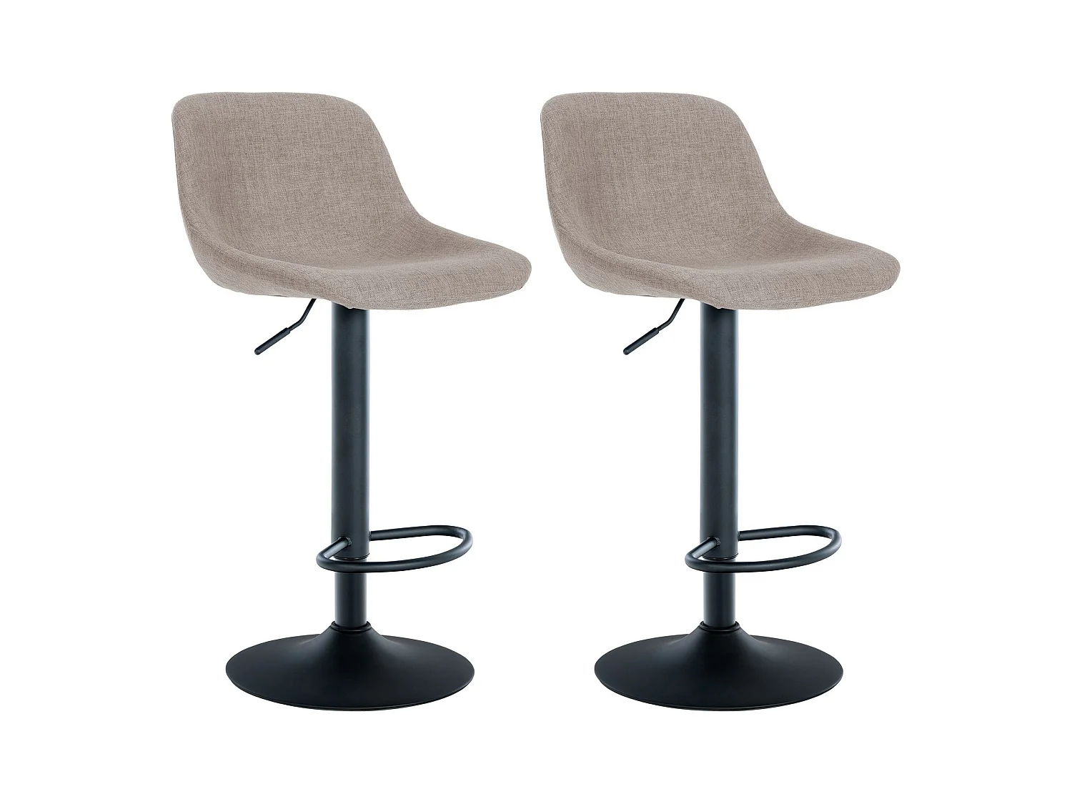 Lot de 2  Tabouret de bar - Tissu - Taupe - Loft