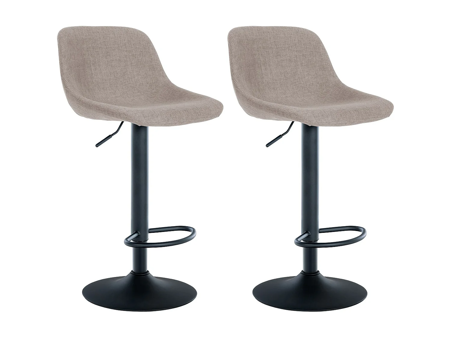 Lot de 2  Tabouret de bar - Tissu - Taupe - Loft