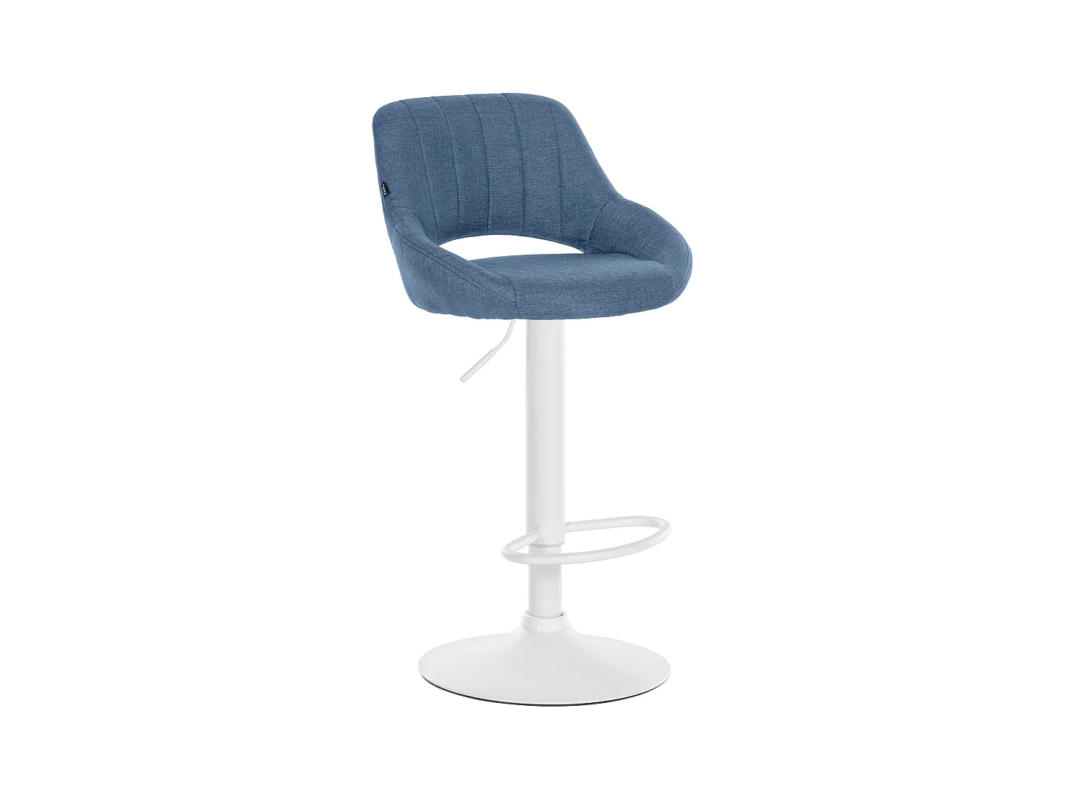 Tabouret de bar - Tissu & Blanc - Bleu - Milet